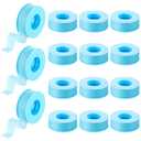 Nuanchu 12 Rolls Blue Lash Tape Bulk, Reusable Adhesive Silicone Eyelash Extension Tapes for Sensitive Skin, Easy to Remove, 0.5 Inch x 3.9 Yards