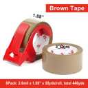BOMEI PACK Heavy Duty Brown Packing Tape with Dispenser, 2.6 mil, 1.88 inch x 55 Yards 8 Pack, Ultra Strong, Refill for Industrial Shipping Box Packaging Tape for Moving, Office, & Storage
