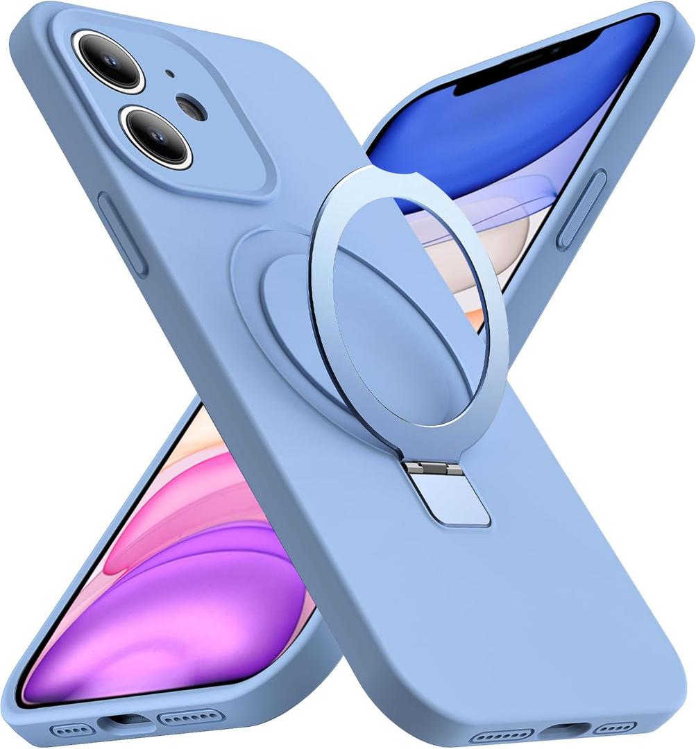 Designed for iPhone 11 Case with Magnetic Invisible Stand Compatible with MagSafe Military-Grade Protection Shockproof Silicone iPhone 11 Phone Cases for Women Men 6.1'' 2019,Blue, Mother Gift