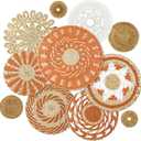 Tatuo 11 Pcs Boho Wall Basket Decor Decorative Bulrush Woven Basket Wall Decor Art Round Farmhouse Hanging Baskets for Kitchen Rustic Home Summer Decorations, Multi Sizes(Delicate)