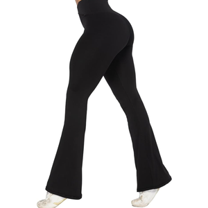 Sunzel Womens Flare Leggings No Front Seam Flare Yoga Pants with Tummy Control Crossover High Waist L