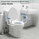 Bidet Toilet Seat Riser with Handle Elongated, Raised 2.91inch, 3 Wash Mode No-Electric, Soft Close & Quick-Release, Adjustable Rubber Anti-Slip Pad, Top/Bottom Fixing, V-Shaped 18.5inch, PP White
