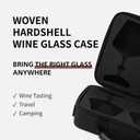 Woven Hardshell 6-Glass Wine Glass Case for Zalto (Glasses Not Included), Protective Stemware Carrier with Precision-Cut Multi-Fit EVA Foam for Travel and Storage, 6P Zalto Multi-Fit
