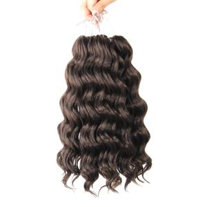 Niseyo NU Ocean Wave Crochet Hair 6 Inch 8 Packs Soft Deep Twist Crochet Braids Synthetic Wavy Braiding Hair Extensions (4# Brown)