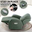 VANSOFY Recliner Chair Covers, 4-Pieces Stretch Recliner Cover Jacquard Soft Reclining Chair Slipcover Furniture Protector with Elastic Bottom for Lazy Boy Recliner(Bean Green)