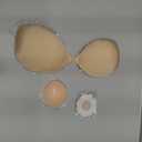 Invisible Strapless Sticky Bra Push up for Women, Ultra Adhesive Bra for Backless Dress, Cleavage Bra Lift Novelty Bras (B Cup, Light Beige)