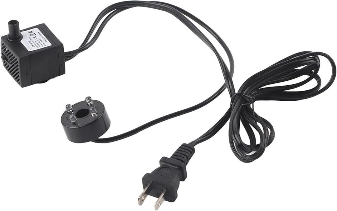 Fountain Pump Submersible 2W Ultra Quiet Mini Fountain Pump with LED Light for Aquarium, Pond, Fish , Hydroponics, Backyard (US Standard 110V)