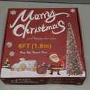 6ft Collapsible Artificial Christmas Tree, Silver Pop Up Christmas Tinsel Tree, Shiny Colorful Circle Sequin Pencil Xmas Tree for Holiday Party Decorations Indoor Outdoor, with Bottom Stand (Sliver)