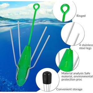 4 PCS Sputnik Sinkers Surf Fishing Weights, Lead Sputnik Weights for Surf Fishing with Long Tail, Surf Casting Fishing Sinkers and Weights in Saltwater Catfish Beach Sand Ocean Fishing (Green-1oz)