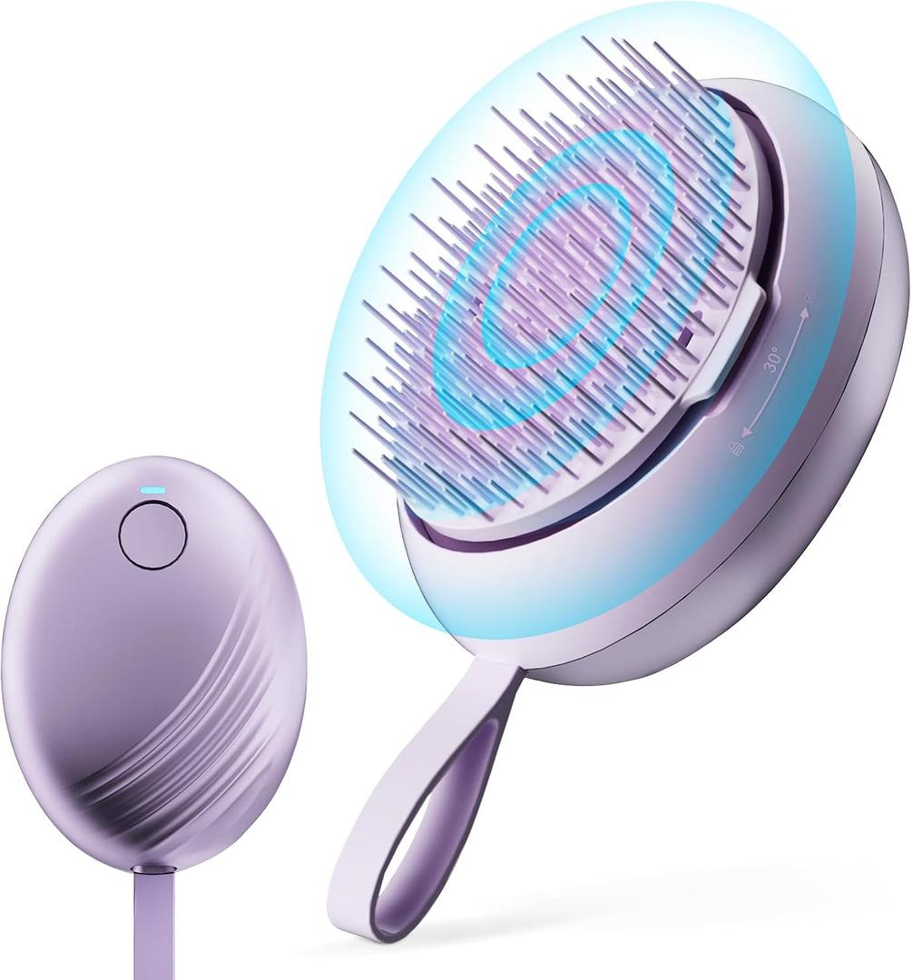 Scalp Massager Hair Growth Brush - Electric Head Massager Relax Scalp Stress - Unique Birthday Gifts for Women - Sonic Vibration Comb for Stimulating Follicles - Purple