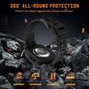 Goton 3 in 1 Waterproof Case with Band for Apple Watch with Built-in Tempered Glass Screen Protector 45mm, 360 Shockproof Bumper Face Cover with Band for Apple Watch Series 9/8/7, 45mm