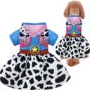Dog Halloween Costume Cowgirl Dress (X-Largel) (Blue)