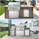 JIE JIN BBQ Access Door 35" W X 24" H Outdoor Kitchen Doors Double Doors Thickened 304 Stainless Steel Outdoor Kitchen Accessories Door for Indoor/Outdoor Kitchen Outdoor Cabinet BBQ Island