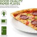 Stock Your Home 9-Inch Paper Plates Uncoated, Everyday Disposable Plates 9" Paper Plate Bulk, White, 100 Count