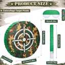 Camouflage Target Piñata, 15.86 Inch Bullseye Piñata with Stick Blindfold Confetti Army Birthday Party Decorations for Dart Gun Camo Hunting Military Theme Party Outdoor Family Game Supplies