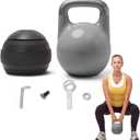 Kettlebell Kings Adjustable Kettlebell Set, 26-70 lb - Strength Training Kettlebells with 7 Plates - Secure Lock System and Durable Steel Kettle Bell for Swings, Squats, Presses and Full-Body Training