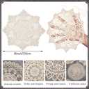 Mimorou 18 Pieces 8 Inch Beige Lace Doilies for Tables Crochet Doilies Vintage Cotton Lace Coasters Handmade Round Placemats Rustic Table Decor for Kitchen Dining Room Wedding Cup Vase Decoration