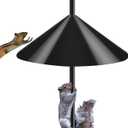 Squirrel Baffle for Bird Feeder Pole - 19" Diameter Pole Mount Guard, Outdoor Bird House Protector, Squirrel & Raccoon Proof, Fits Shepherds Hooks - Black, 1 Pack