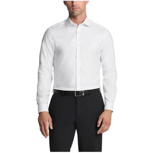 Calvin Klein Men's Dress Shirt Slim Fit Non Iron Stretch Solid (15.5" Neck 34"-35" Sleeve, White)