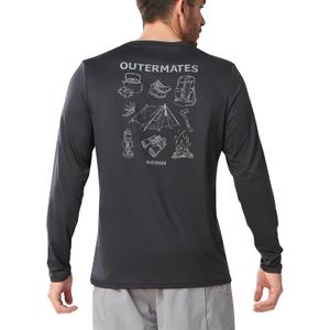 NORTHYARD Men's Hiking Graphic Shirts Long Sleeve UPF 50+ Fishing T-Shirt (XXL)