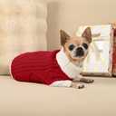 Dog Sweater for Small Dogs Argyle Cable Knit Turtleneck Pullover Winter Clothes Boys Girls Stretch Puppy Doggie Chihuahua Yorkie Pomeranian Toy Poodle Pet (XS, Red)