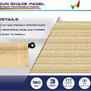 Windscreen4less 12 x 12 Universal Replacement Shade Cover Canopy for Pergola Patio Porch Privacy Shade Screen Panel with Grommets on 2 Sides Includes Weighted Rods Breathable UV Block Beige Tan