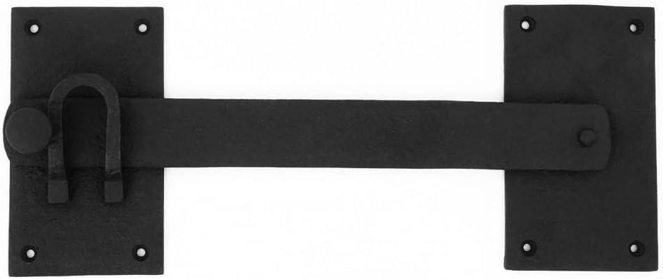 Renovators Supply Manufacturing Black Iron Gate Flip Latch 12" Large Antique Two Sided Flip Locks Rust Resistant Powder Coated Barn Door and Fence Gate Latches with Hardware