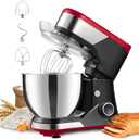 P'rich Electric Stand Mixer Guard 8 Speeds With Whisk, Red