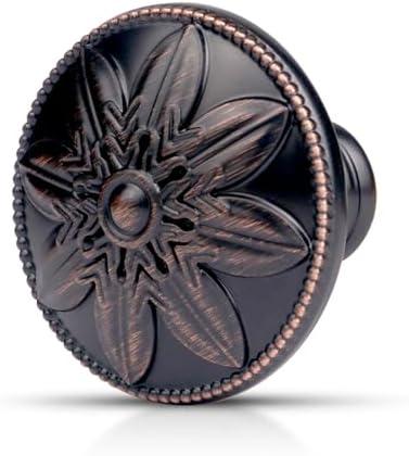 Xlroaafs 15 Pack Oil Rubbed Bronze Kitchen Cabinet Knobs,Solid Zinc Alloy, 1.4" Round Bronze Cabinet Handles for Cabinets and Drawers, Antique Bronze Drawer Pulls Dresser Knobs