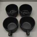 MIAMIO  15 oz Coffee Mugs/Mug Set of 4 - Ceramic Mug for Coffee, Latte, Cappuccino, and Tea - Oasis Collection (Black)