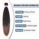 Pre Stretched Braiding Hair Extensions 26 Inch 6 Packs Long Braid Hair Yaki Texture Professional Prestretched Braiding Hair For Women (1B/30#, 26 inch)