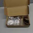 Tbestmax Qtips Holder Bathroom Container, 10 OZ Cotton Ball/Swabs Dispenser, Apothecary Jar Organizer for Storage Brown Wood Lids