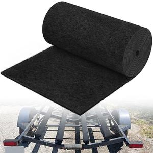 woiron Boat Trailer Bunk Carpet, 6mm Thick 12" x 13ft Wear Boat Trailer Carpet for 2x4 Boat Lift Bunks, Black Marine Carpet, Shock Absorption Padding Mats Parts (Black)