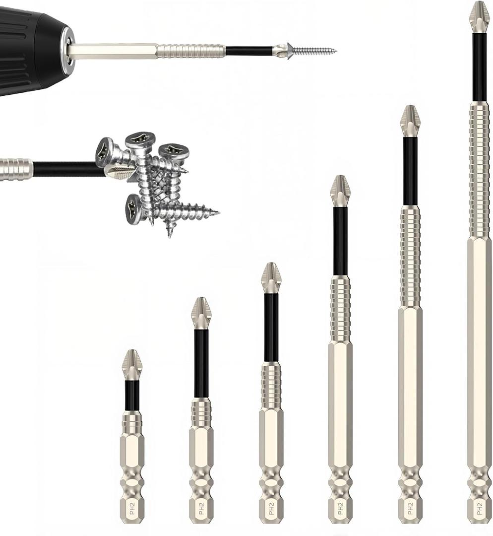 MagFixer High-Magnetic Screwdriver Drill Bit Set, 2025 New k5 Impact Resistant Non Slip Bit, Anti Slip Screwdriver Bits for Dry Wall, Sheetrock (6pc)