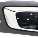 For Honda Pilot 2003-2008 Door Handle Driver and Passenger Side | Pair | Front | Interior | Dark Gray Bezel With Chrome Lever | With Door Lock Hole | All Submodels | Plastic | 72165S9VA01ZE, 72125S9VA