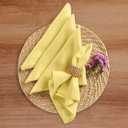 Solino Home Linen Cloth Napkins Set of 4-100% Pure Linen Sunshine Yellow Dinner Napkins 20 x 20 Inch for Summer - Fete, Handcrafted and Machine Washable