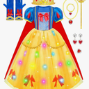 Meland Princess Dress Up for Girls, Halloween Costumes & Birthday Gift for Toddlers 7-8 Y