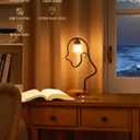 Touch Unique Table Lamp, Creative Cute LED Desk Lamp with USB C+A Ports, 3-Way Dimmable Nightstand Bedside Lamps, for Home Decor & Gifts, Reading, Living Room, Office (Bulb Included)