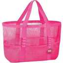 FF05 Large Mesh Beach Tote, Pink 