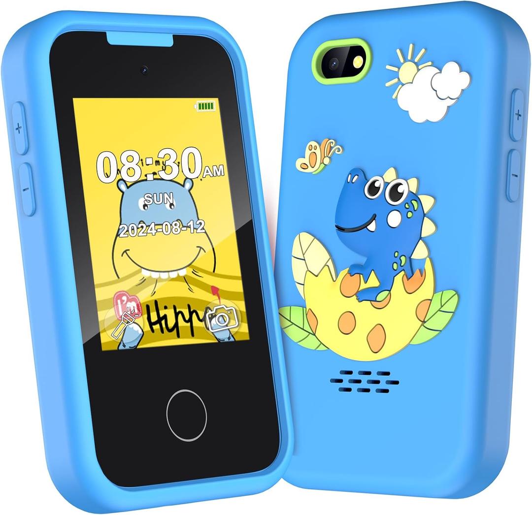 Kids Phone Toys for Boys, 3 4 5 6 7 8 Year Old Boys Girls Christmas Birthday Gifts for Kids, 2.8" Touchscreen Smartphone Toddler Cell Phone, Children Play Toy Phone with Camera, Game, Music, 8GB Card