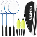 HIRALIY Badminton Rackets Includ 2/4 Rackets, 6/12 Birdies, 1 Carrying Bag