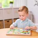 Melissa & Doug Old MacDonald's Farm Song Puzzle – 8-Piece Wooden Peg Puzzle with Light-Activated Sounds, Music Learning Toy for Toddlers and Preschoolers Ages 2+, Pack of 1