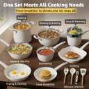 24Pcs Pots and Pans Set Non Stick,Ceramic Cookware Set with 8Qt Stockpot,Titanium-Reinforced Long-Lasting Nonstick,PFAS-Free,Induction Compatible,Complete Kitchen Set for Batch Cooking & Family Meals