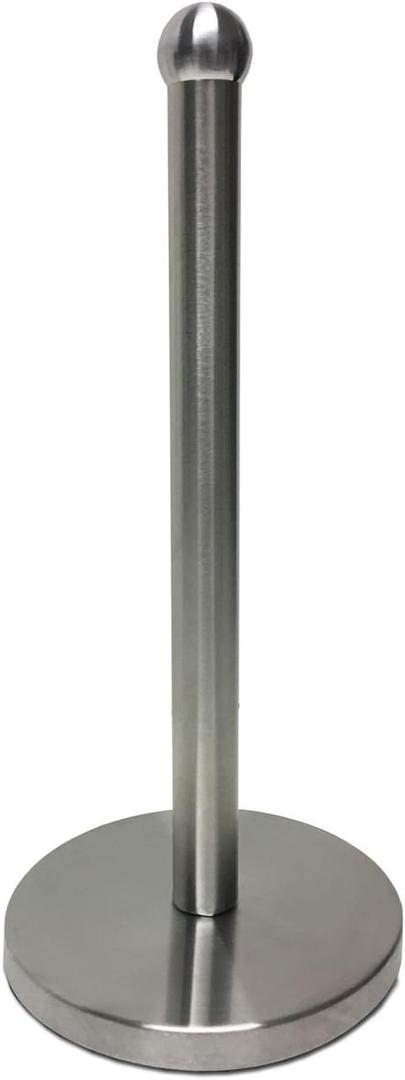 Linen Store Paper Towel Holder Stainless Steel Matte Finish with Anti-Slip Base, Sturdy, Rust-Resistant Kitchen Countertop Organizer, Fits Standard Paper Towel Rolls