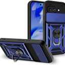 for Google Pixel 9A Case Sliding Camera Cover and Multi Angle Stand,Blue