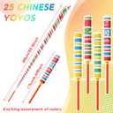 50 Pcs Kids Party Favors Set, 25 Bamboo Chinese Finger Traps & 25 Paper Yoyos for Birthday Party Supplies, Goodie Bag Fillers, Piata Stuffers, Classroom Rewards for Kids
