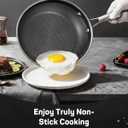 Lorchy Home 12" Hybrid Nonstick Frying Pan, Large Stainless Steel Ceramic Nonstick Skillet, Non Stick Pan for Family Meals & Steak, Stay-Cool Handle, Induction Compatible, Oven Safe