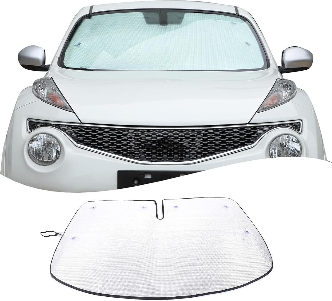 Windshield Sun Shade Compatible with Nissan Juke/Infiniti ESQ 2014-2017 Foldable Front Windshield Sunshade Protector, Block UV Rays Keep Your Car Cooler (Silver A)
