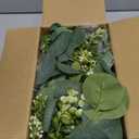 2Pcs 6FT Eucalyptus Garland, Green Garland with Flowers,Artificial Faux Greenery Vines for centerpieces Wedding Party Table Runner Room Home Mantle Decor
