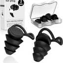 Ear Plug, Ear Plugs for Sleeping, Noise reducing earplugs, Sleep Noise canceling earplugs, Silent earplugs, for use in Sleep, snoring, Work, Travel, Concerts. Reusable Silicone earplugs (Black)